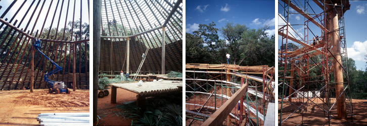 Photos showing reconstruction of Mission San Luis